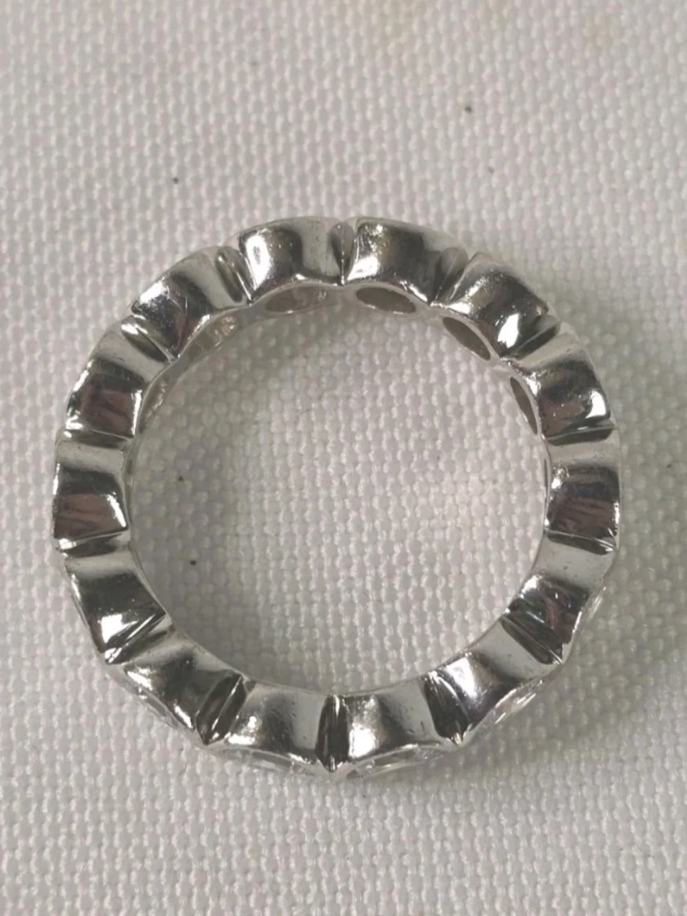 Italo Jewelry Halo Bezel White Sapphire Ring 925 Sterling Silver Stock 5925